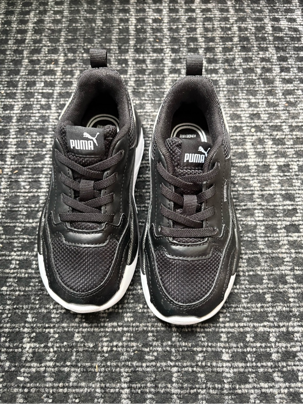 Puma Kids Black & White Low-Top Sneakers